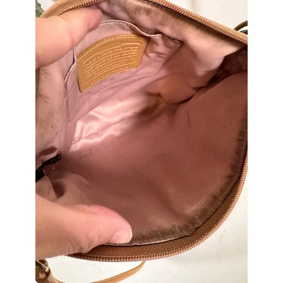 Coach Colette Tan Leather Crossbody Bag Python Stripe Gold Hardware 44808 - Picture 6 of 10